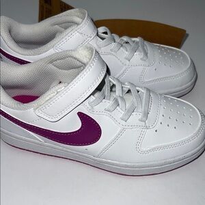 Nike Kids White and Pink Sneakers